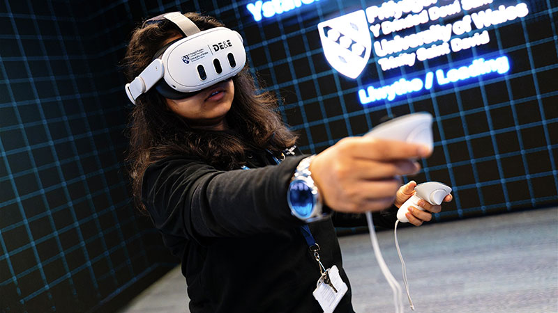 UWTSD Staff wearing headset