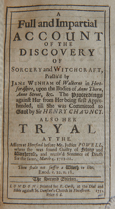 A Full and Impartial account of the discovery of sorcery and witchcraft